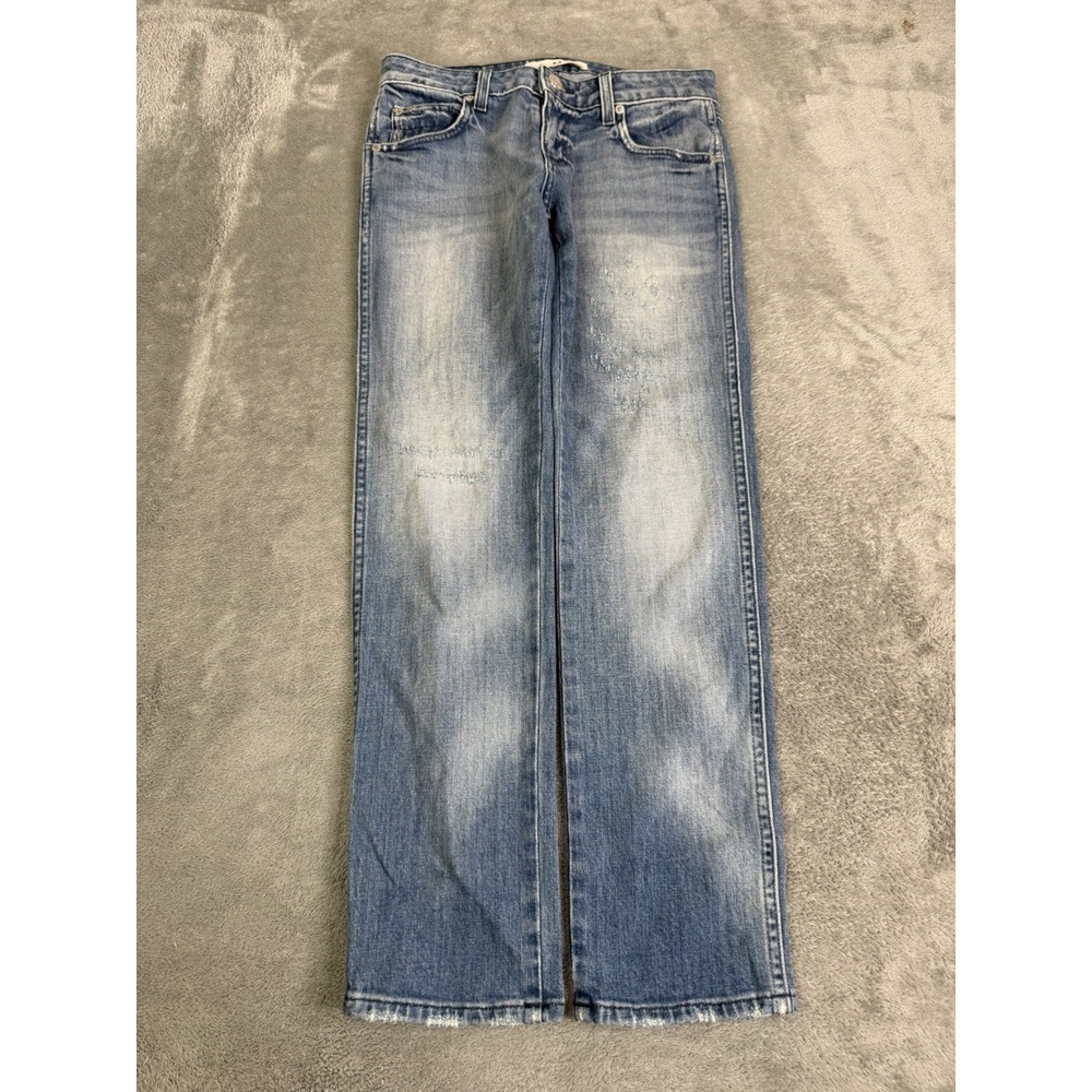 AMO Kate Daydream Straight Crop Mid Rise Jeans Women's Size 27 Blue